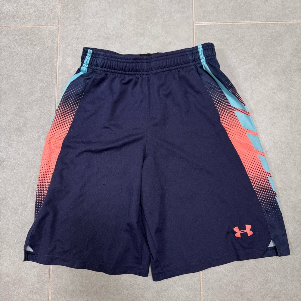 Under Armour Kids Navy and Coral Shorts with pockets